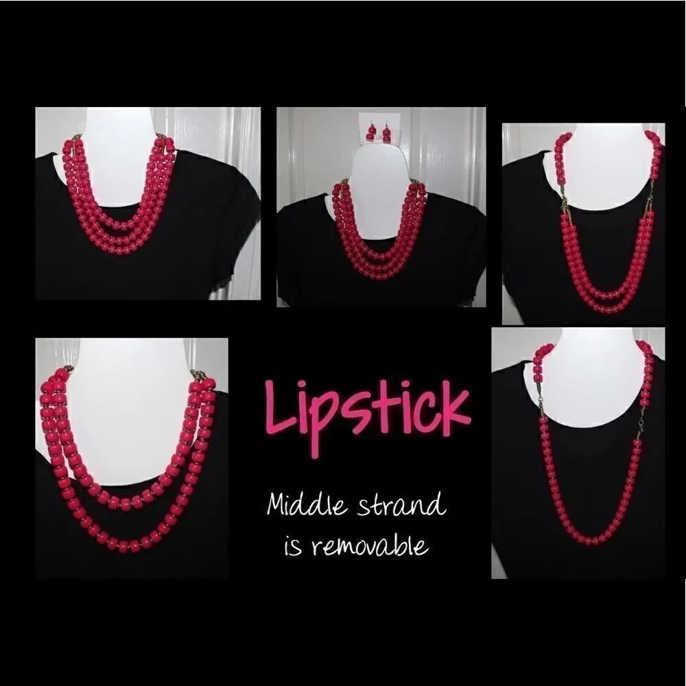 NWT Premier Designs Lipstick Necklace #PDN2